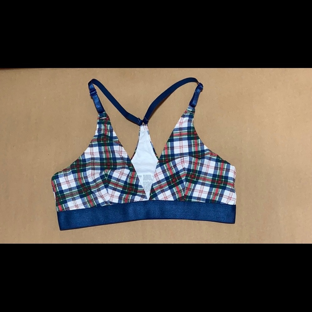 Free press blue plaid bralette